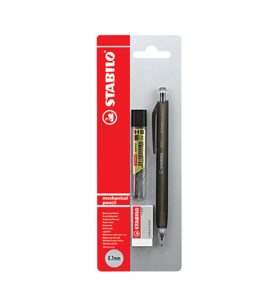 Portaminas, 3557, 0.7 mm, Blister x 1 Und + Tubo x 12 Minas HB + Borrador.  